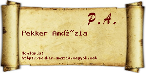Pekker Amázia névjegykártya